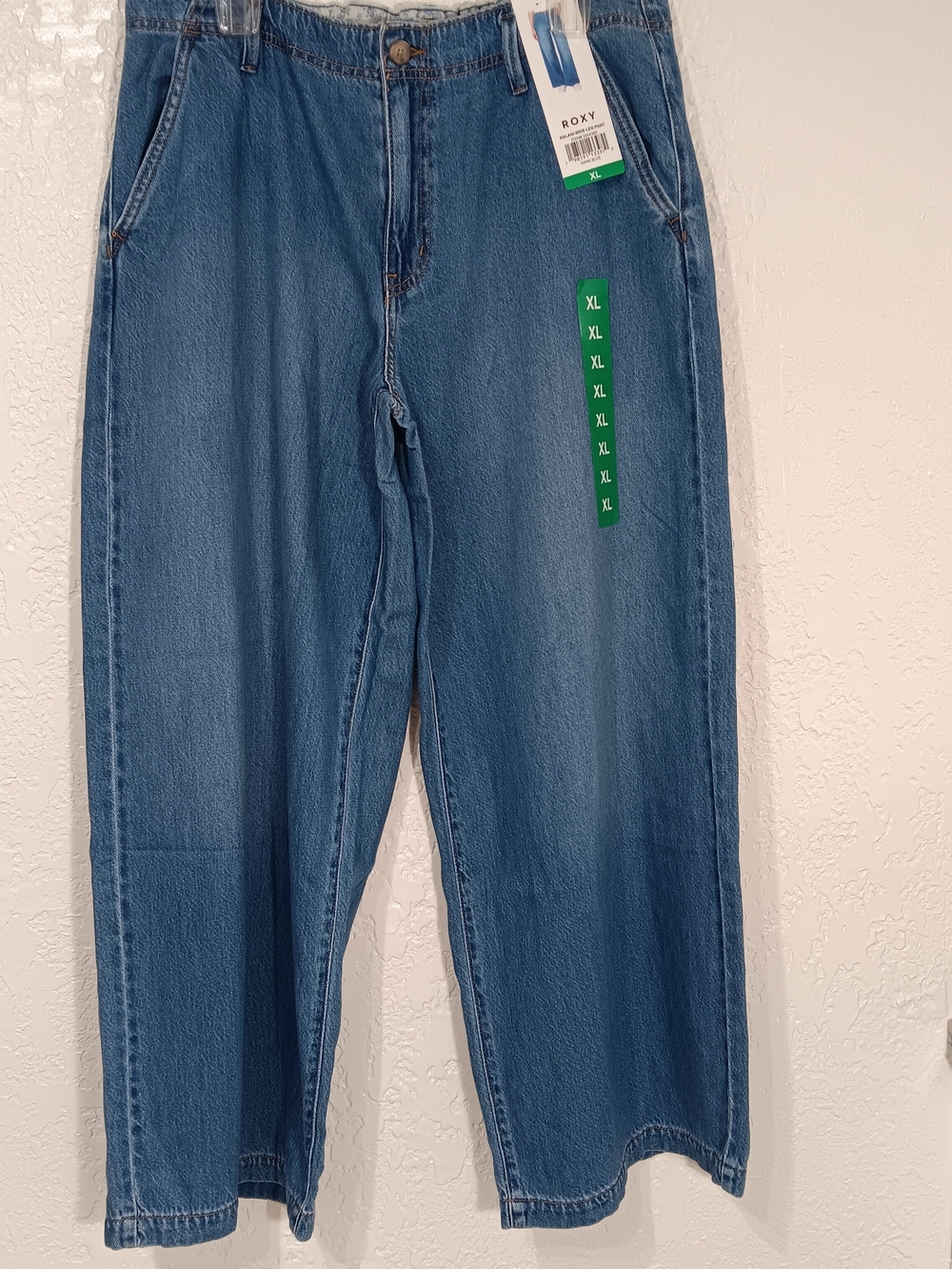 Roxy Kalani Wide Leg Pant Wide Leg Denim Pants in Blue Size XL NWT
